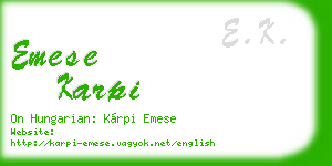 emese karpi business card