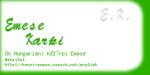 emese karpi business card